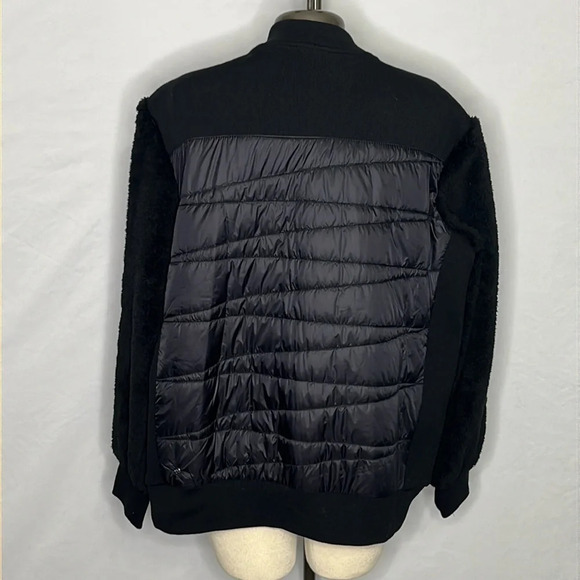 Zella Mixed Media Quilted & Sherpa Cozy Jacket in Black - NEW - Size Large - Picture 6 of 11